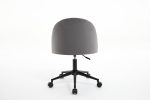 Velvet fabric office chair, mid back adjustable rotating computer chair, black legs, cushioned office chair with wheels - Image 12