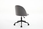 Velvet fabric office chair, mid back adjustable rotating computer chair, black legs, cushioned office chair with wheels - Image 15