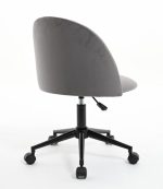 Velvet fabric office chair, mid back adjustable rotating computer chair, black legs, cushioned office chair with wheels - Image 11