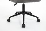 Velvet fabric office chair, mid back adjustable rotating computer chair, black legs, cushioned office chair with wheels - Image 6